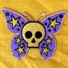 Aufnäher - Totenkopf Schmetterling - lila-ocker - Patch Produktbild-Vorschau 9