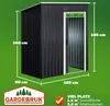 GARDEBRUK® szopa na narzędzia 185x165x90cm 1,5m² drzwi Podgląd zdjęcia produktu 3