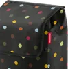 A close-up view of a black shopping trolley with colorful polka dots. Voir les images du produit