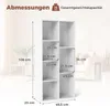 A white bookshelf with dimensions and weight capacity indicated by text overlays. Podgląd zdjęcia produktu
