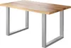 Esstisch 140x80 cm Baumkante Holz Wildeiche-Optik U-Gestell Produktbild-Vorschau 2