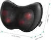 A black massage pillow with red massage balls visible through a mesh cover, with dimensions indicated by white lines and text. Produktbild-Vorschau