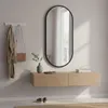 HOWHOMELY | Hängespiegel - Wandspiegel - 30x60 cm - schwarz Produktbild-Vorschau 2