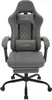 A gray gaming chair with a headrest and lumbar support, shown from the front. Produktbild-Vorschau