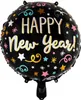 Oblique Unique Folien Luftballon rund Happy New Year Ballon Produktbild-Vorschau 1