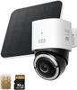 A white eufy security camera with a solar panel and icons for a SIM card and microSD card. Náhľad obrázku produktu