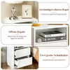 Collage of images showing different features of a white nightstand. Náhled obrázku produktu