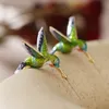 Damen-Ohrringe, fliegender Kolibri, Emaille-Legierung, Produktbild-Vorschau 1