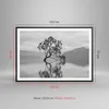 Gerahmtes Poster - Schwarzer Rahmen - Baum Symmetrie See - Produktbild-Vorschau 5