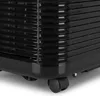 A close-up view of the bottom section of a black air conditioner unit, showing its wheels and ribbed exterior. Náhled obrázku produktu