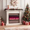 A festive Christmas scene featuring an electric fireplace, a decorated Christmas tree, and gifts. Podgląd zdjęcia produktu