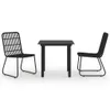 vidaXL 3-tlg. Garten-Essgruppe Poly Rattan und Glas Produktbild-Vorschau 1