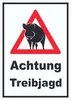 Achtung Treibjagd Schild A1 Rückseite selbstklebend Produktbild-Vorschau 1