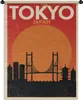 MuchoWow® Wandteppich Wandbehang Japan - Vintage - Brücke - Produktbild-Vorschau 1