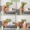 A four-panel collage showing how to use a pet grooming tool. The background shows a dog on a couch. Voir les images du produit