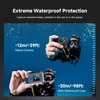 Two divers underwater demonstrating the waterproof capabilities of an action camera. Produktbild-Vorschau