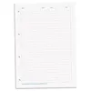 A blank lined notebook page with a header for name, class, date, and grade. Podgląd zdjęcia produktu