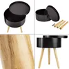 ONVAYA® Beistelltisch-Set Sofia klein Ø35cm | schwarz/holz Produktbild-Vorschau 4