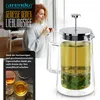 Arendo French Press in vetro, pressa per caffè, 1 litro, Anteprima dell’immagine prodotto 6