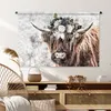 MuchoWow® Wandteppich Wandbehang Schottisches Hochlandrind Produktbild-Vorschau 6