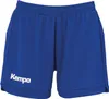 A pair of blue athletic shorts with the Kempa logo on the left leg. Voir les images du produit