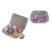 A toy egg set in an egg carton and a packaged toy egg set. Anteprima dell’immagine prodotto