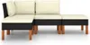 A sectional outdoor lounge set with cream cushions and a black rattan base. Náhľad obrázku produktu