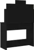 A black vanity table with a tri-fold mirror. Produktbild-Vorschau