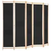 A room divider with five black fabric panels and a wooden frame, shown against a white background. Náhled obrázku produktu