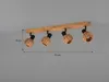 Deckenstrahler innen 4 flammig mit Holz und Lampenschirmen Produktbild-Vorschau 4
