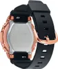 The back of a watch with a black strap and rose gold accents. Produktbild-Vorschau