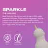 Marketing image for a unicorn-themed water bottle, featuring text and icons. Anteprima dell’immagine prodotto