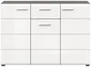 Grote commode Salsa - Rookzilver / Wit hoogglans Productafbeelding-voorbeeld 2