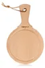 A wooden serving board with a handle and a leather strap. Produktbild-Vorschau