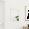 A mirror with an arched top is mounted on a white wall, reflecting a potted plant. Náhled obrázku produktu