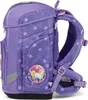 A side view of a purple backpack with a unicorn patch. Náhľad obrázku produktu