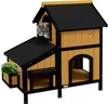 Katzenhaus, Tannenholz, Katzenhütte mit mehreren Eingängen, Produktbild-Vorschau 1