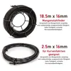 Two coiled metal springs for pipe cleaning, with descriptive text. Produktbild-Vorschau