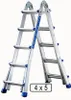 Two multi-purpose ladders are shown in an A-frame configuration against a white background. Podgląd zdjęcia produktu