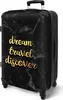 NoBoringSuitcases.com® Großer Koffer - Text - Reisen - Gold Produktbild-Vorschau 2