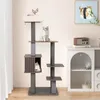 COSTWAY škrabadlo veľké 151 cm, mačací strom s plošinami, Náhľad obrázku produktu 2