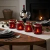 4er Set Windlicht H10cm Glas Bordeaux Rot Teelichthalter Produktbild-Vorschau 4