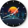 Wanduhr - Rund - Glasuhr - stadt modern - 30x30cm - Produktbild-Vorschau 1