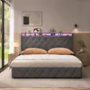 Cama tapizada INONEFT de 160x200 cm con cajón, cama juvenil Vista previa de la imagen del producto 1