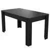 A black rectangular dining table with fluted legs on a white background. Anteprima dell’immagine prodotto