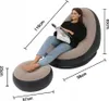 Fotel Dmuchany Z Pufą Sofa Zestaw Brązowy Podgląd zdjęcia produktu 6