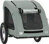 vidaXL Přívěs na jízdní kolo Dogs Grey Oxford Fabric a Iron Náhled obrázku produktu 4