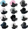 A collage of different baby car seat covers with various patterns and colors. Náhled obrázku produktu