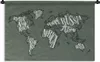 MuchoWow® Wandteppich Wandbehang Weltkarte - Grau - Weiß Produktbild-Vorschau 1
