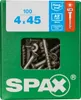 A box of SPAX screws with a clear window showing the product. Produktbild-Vorschau